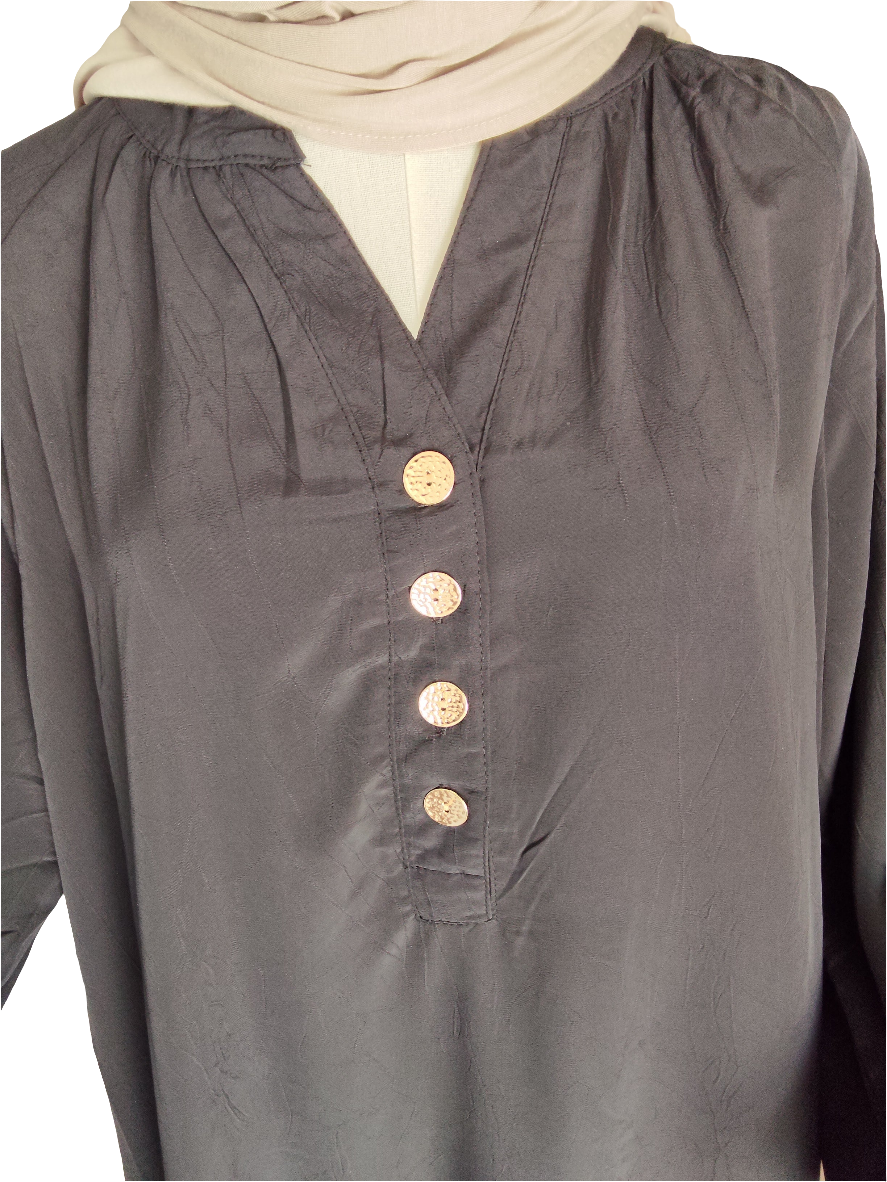 Abaya évasée noir