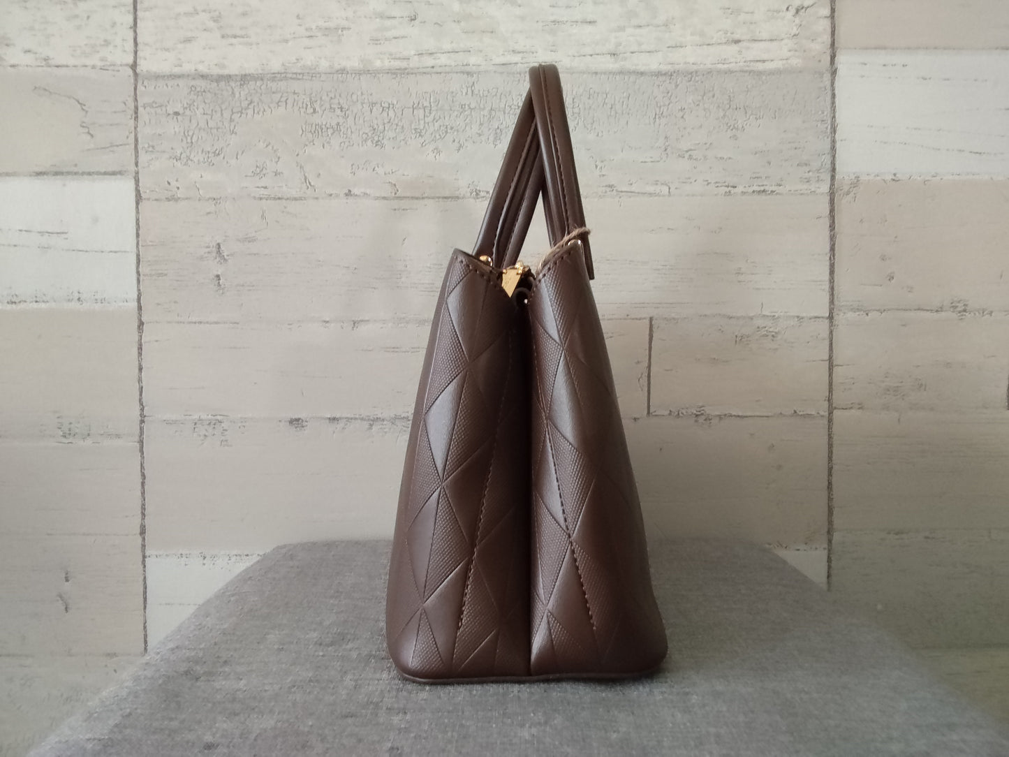 Sac à main marron café simili-cuir