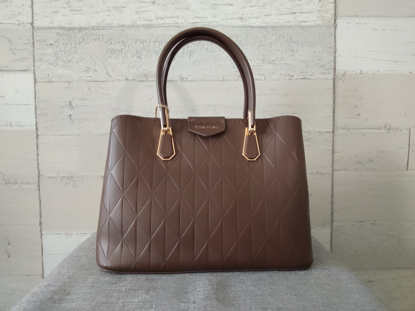 Sac à main marron café simili-cuir