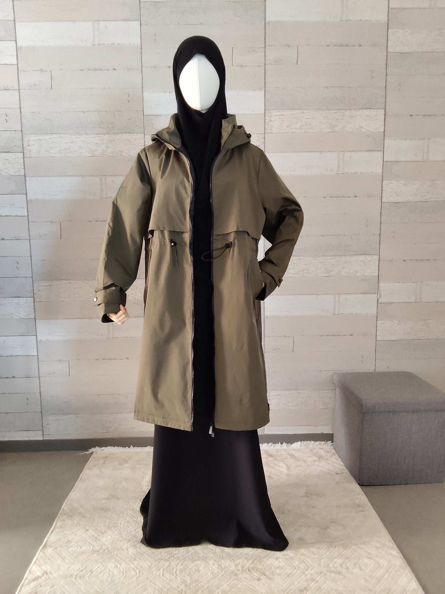 Parka longue kaki