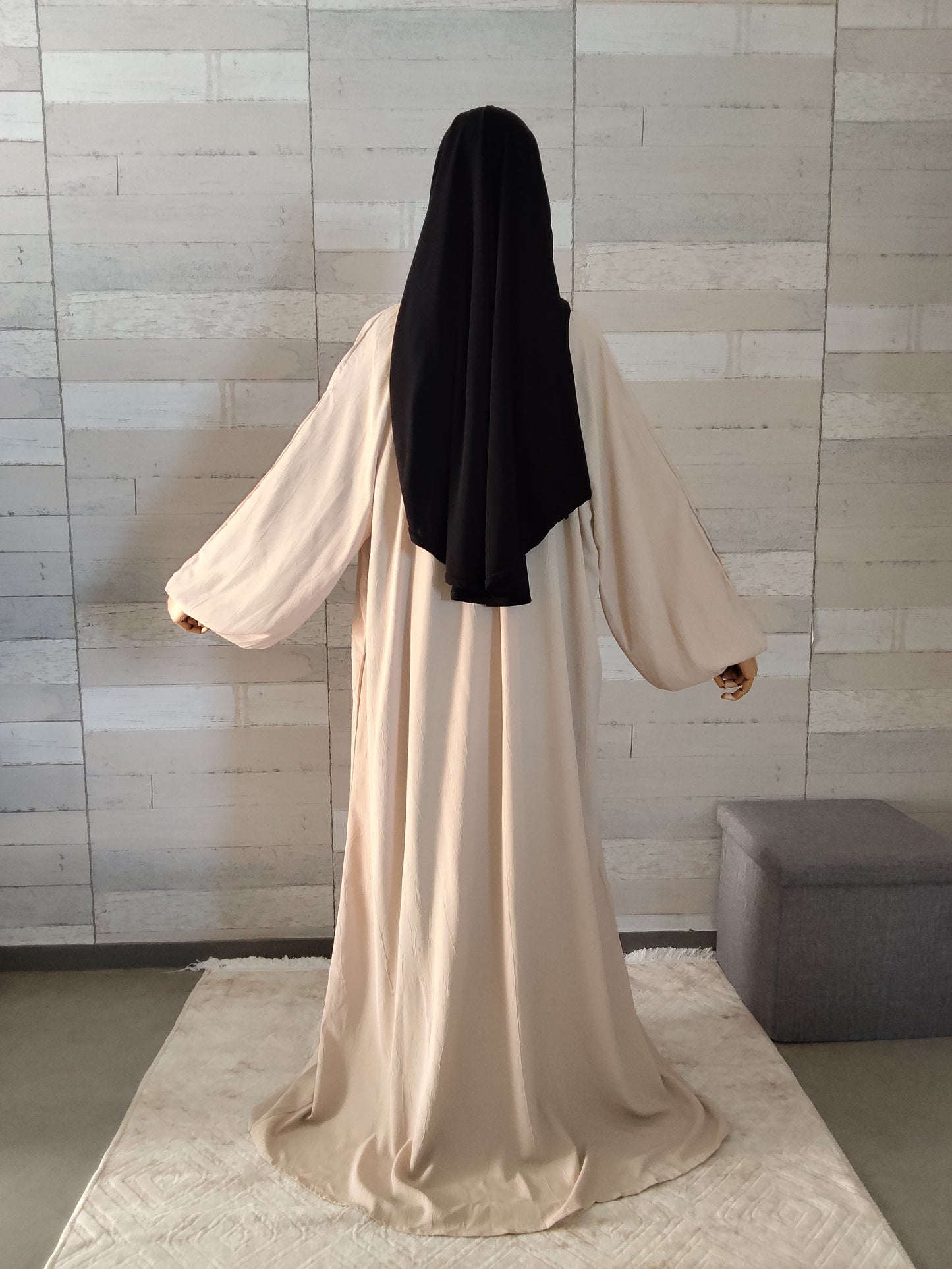 Abaya évasée beige