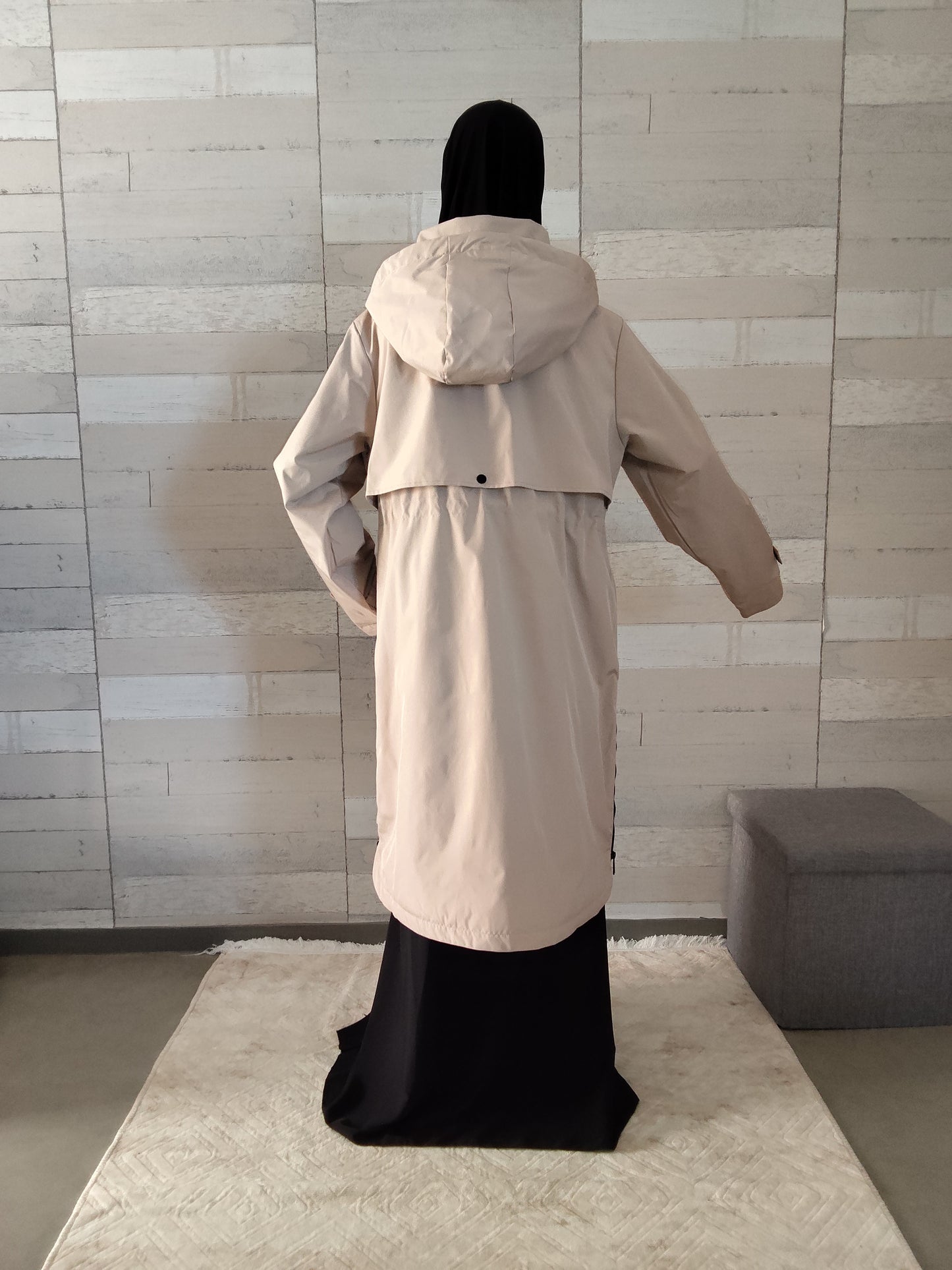 Parka longue beige