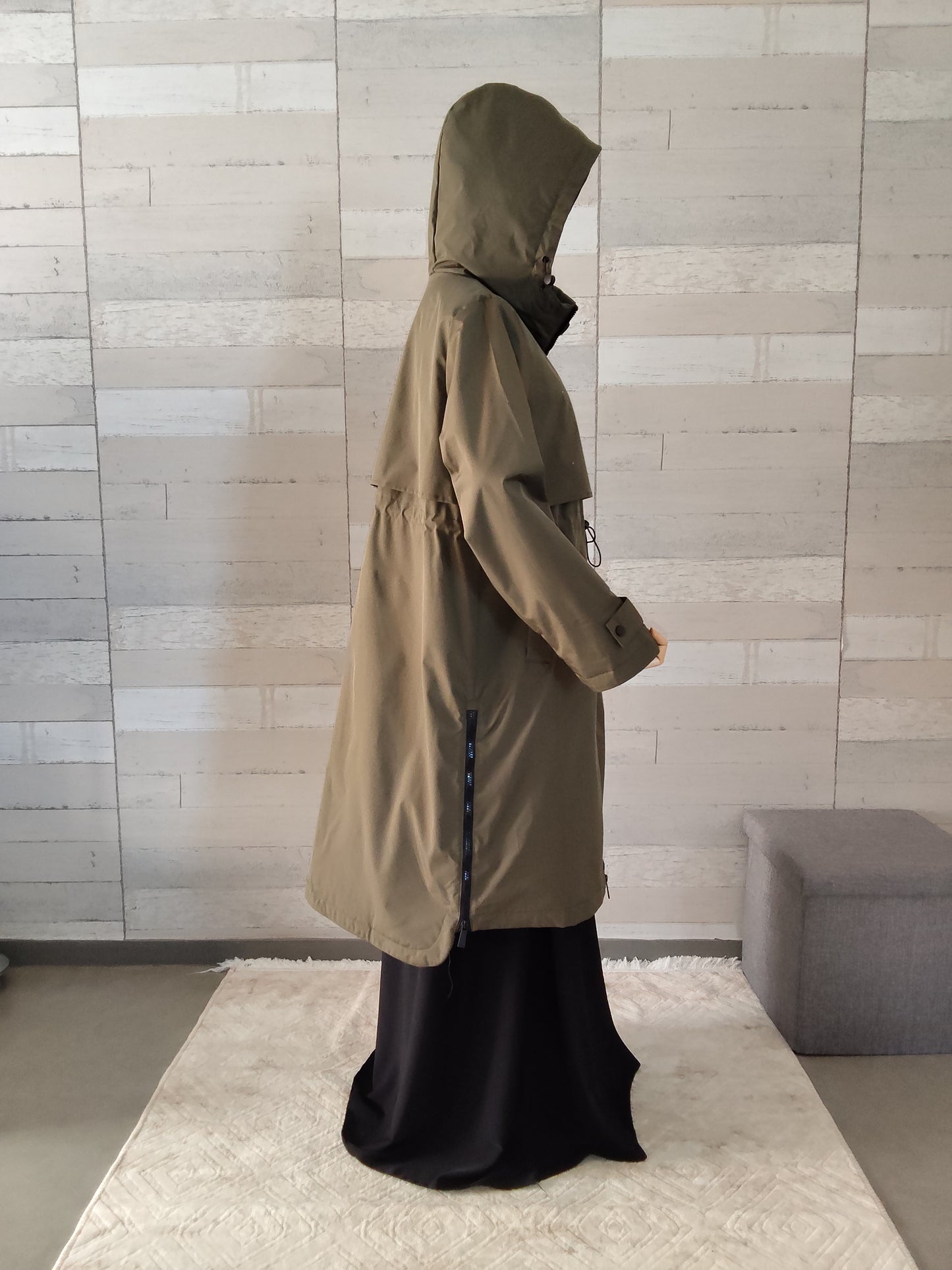 Parka longue kaki