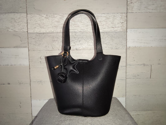 Sac à main noir en simili-cuir