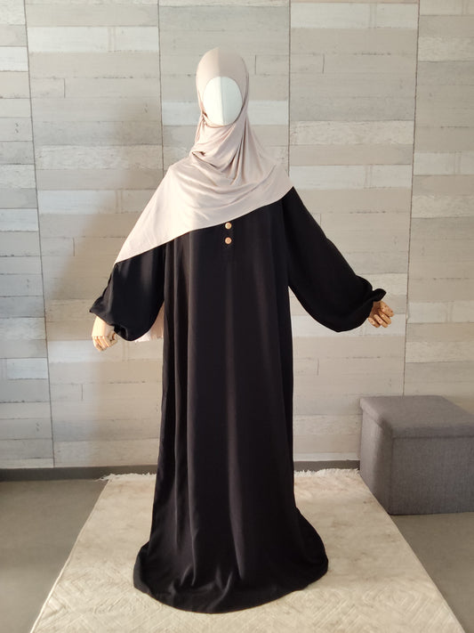 Abaya évasée noir
