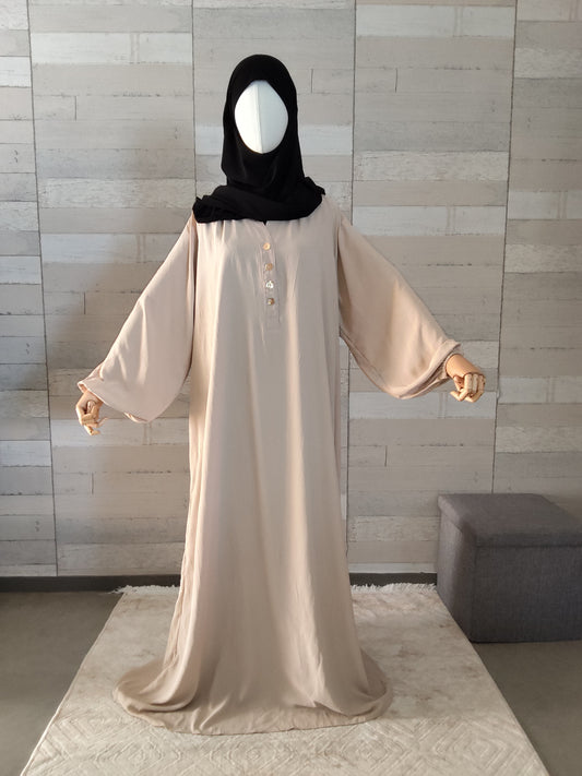 Abaya évasée beige