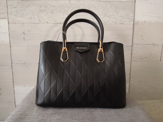 Sac à main noir simili-cuir