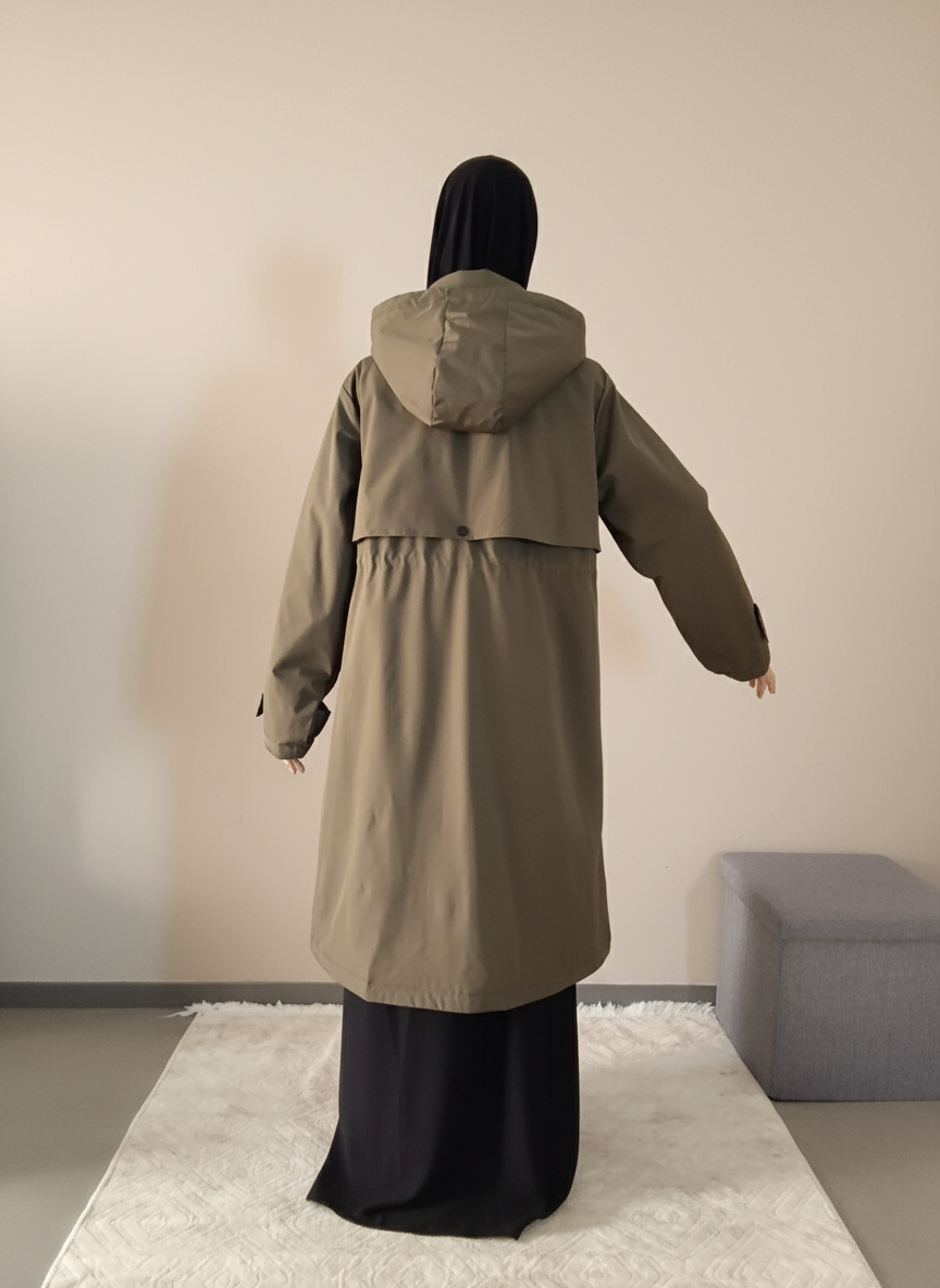 Parka longue kaki