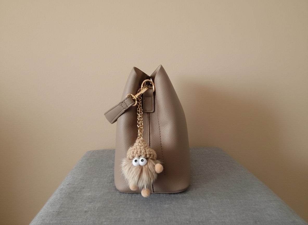 Sac à main taupe en simili-cuir