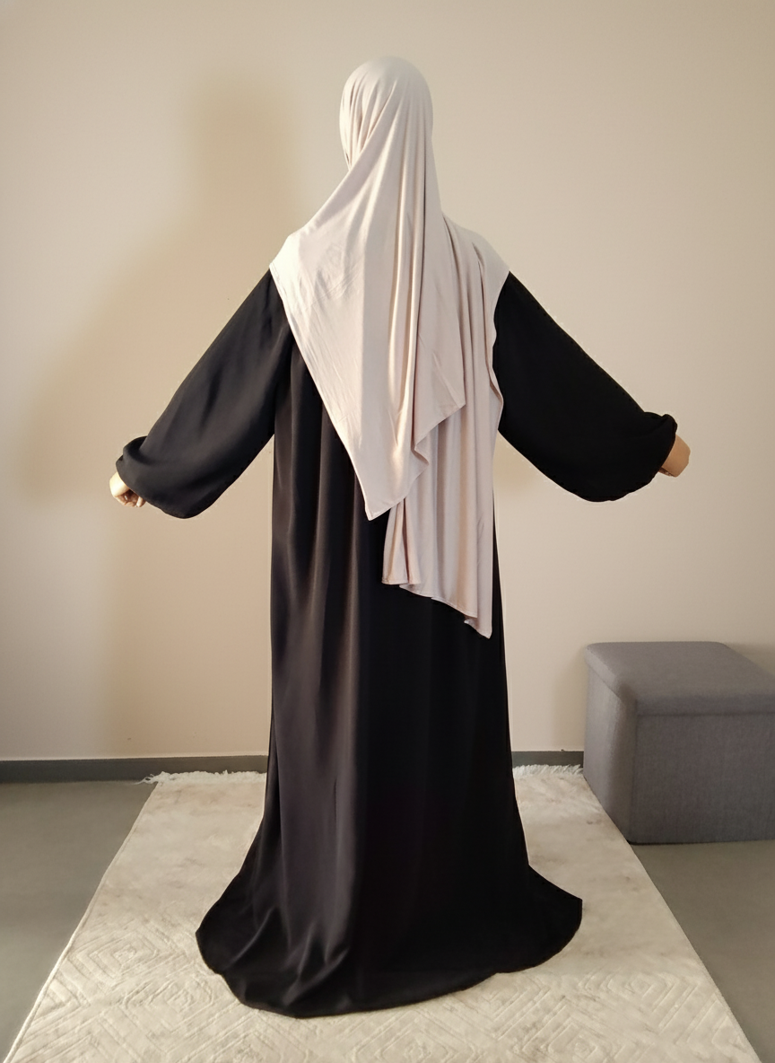 Abaya évasée noir