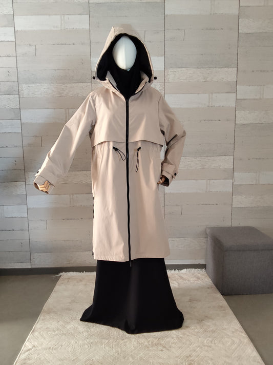 Parka longue beige