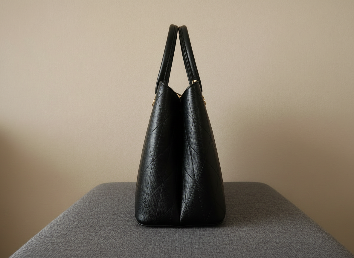 Sac à main noir simili-cuir