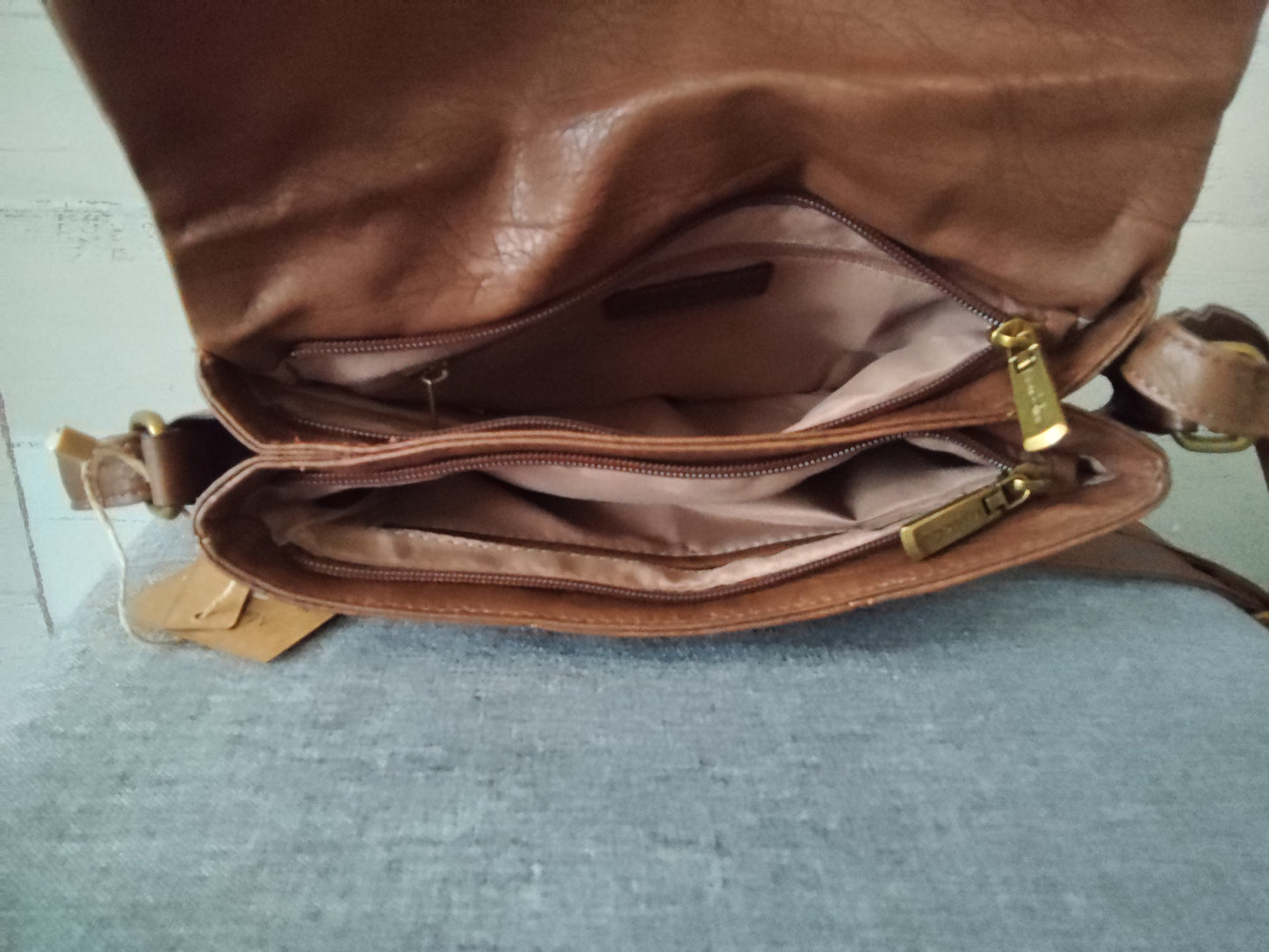 Sac à main bandoulière marron chocolat en simili-cuir