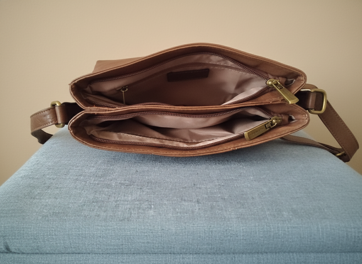 Sac à main bandoulière marron chocolat en simili-cuir