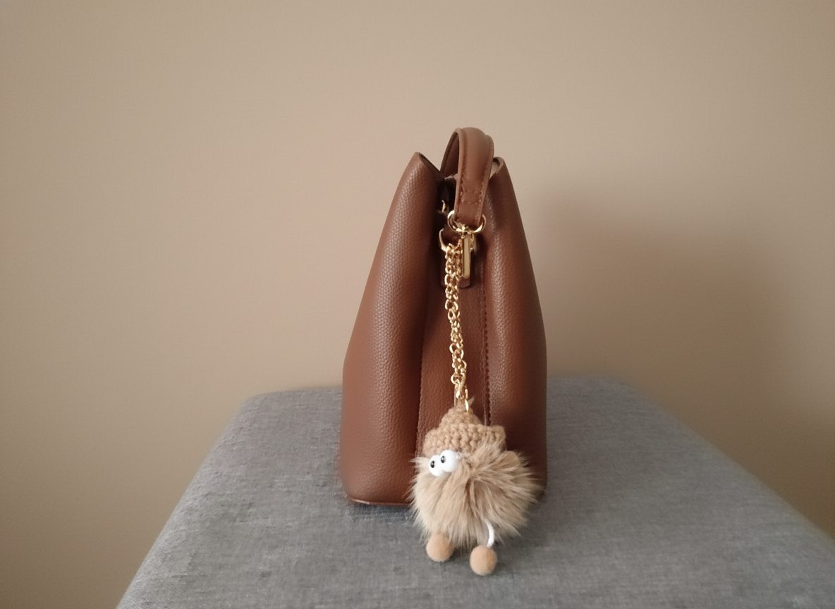 Sac à main camel en simili-cuir