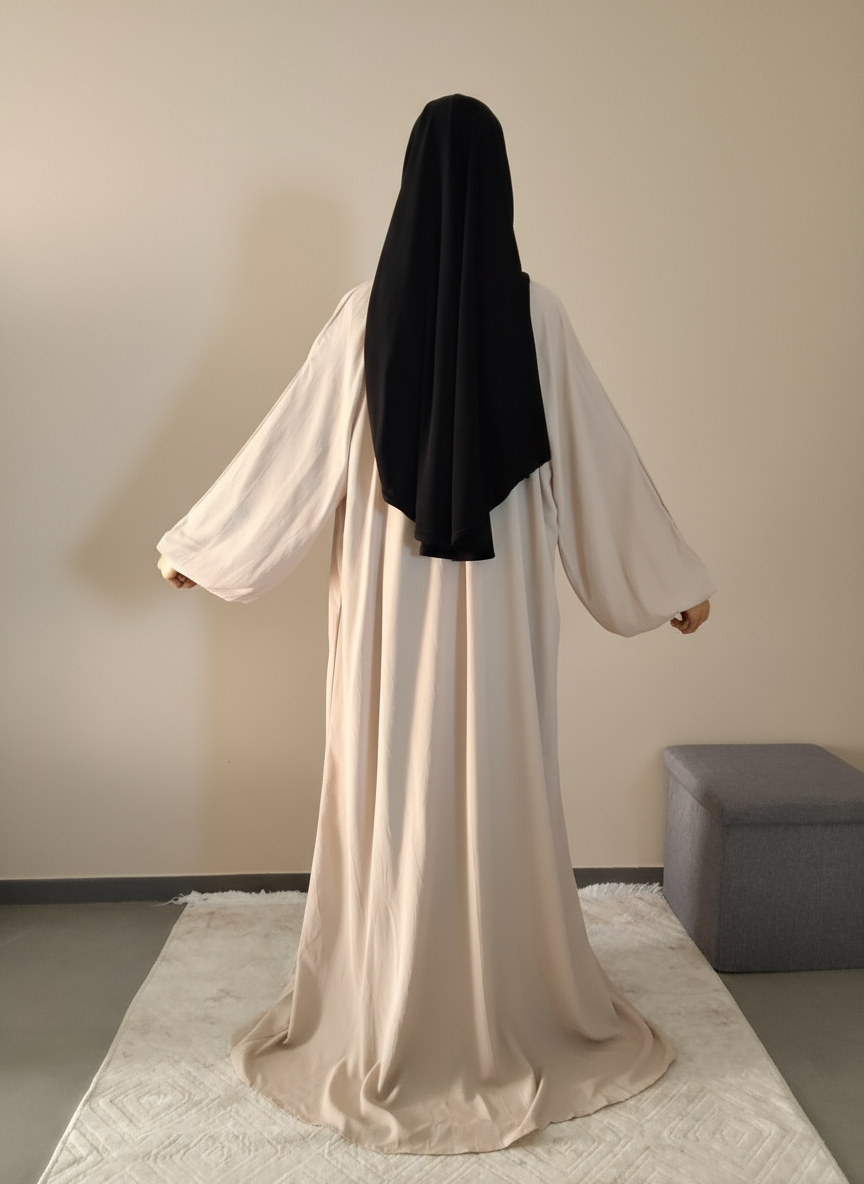 Abaya évasée beige