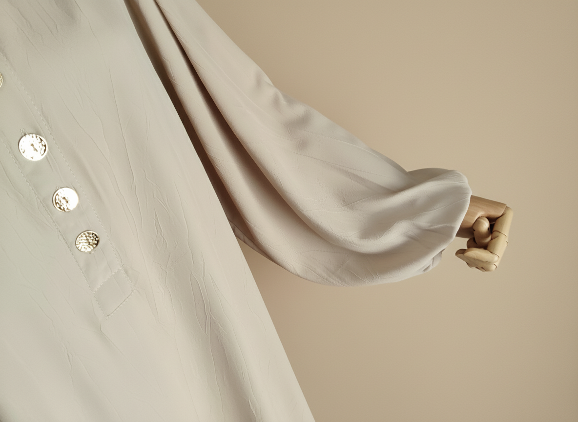 Abaya évasée beige